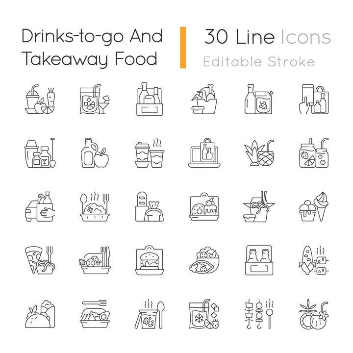 Food and drink icon bundle