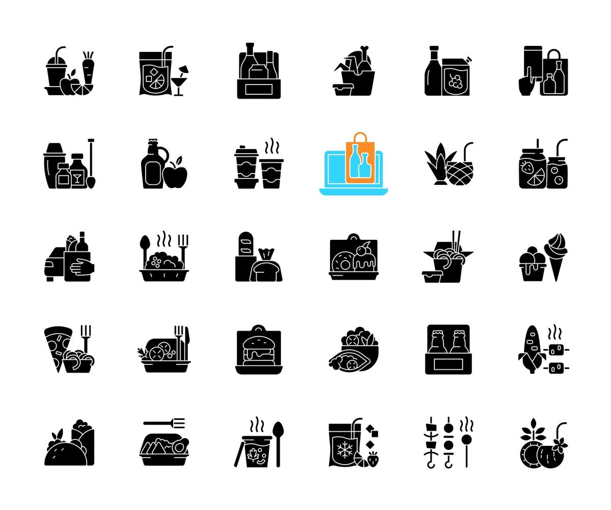 Food and drink icon bundle