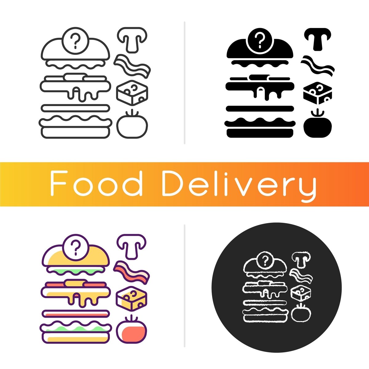 Food delivery icons bundle