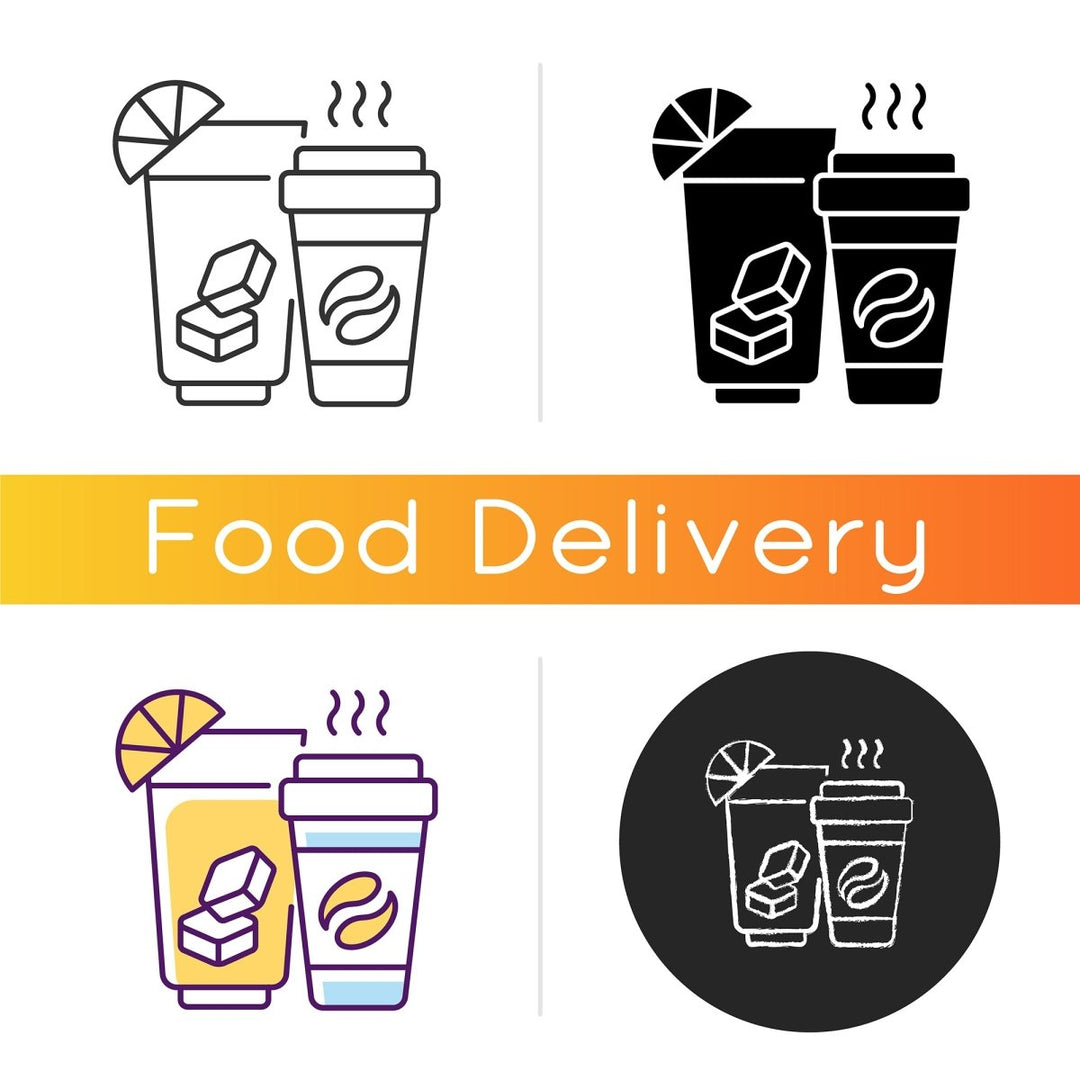 Food delivery icons bundle