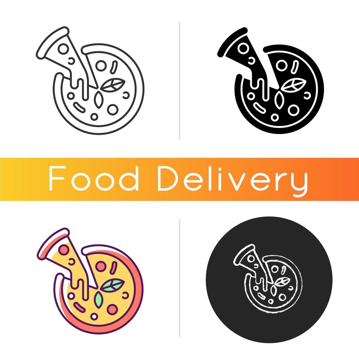 Food delivery icons bundle