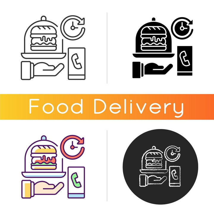 Food delivery icons bundle