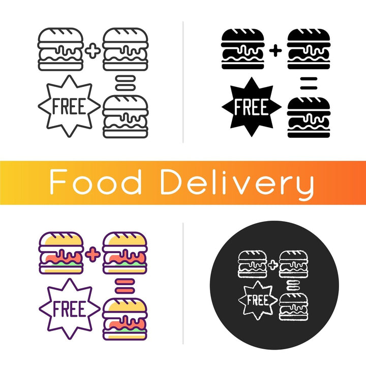 Food delivery icons bundle