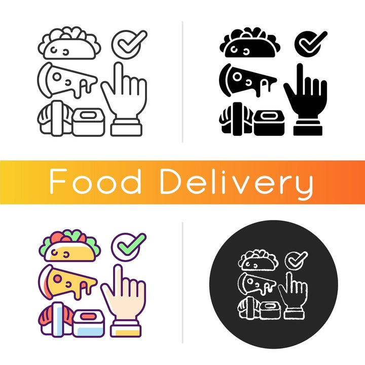 Food delivery icons bundle