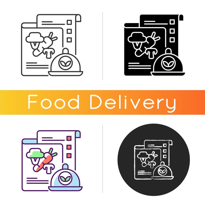 Food delivery icons bundle