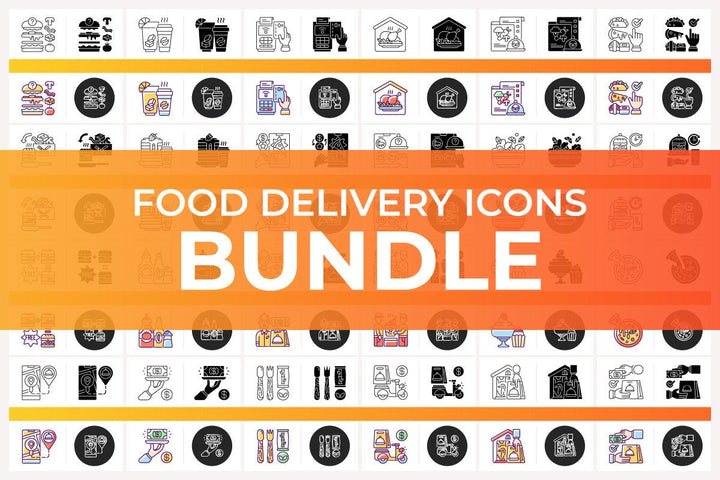 Food delivery icons bundle