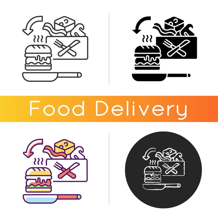 Food delivery icons bundle