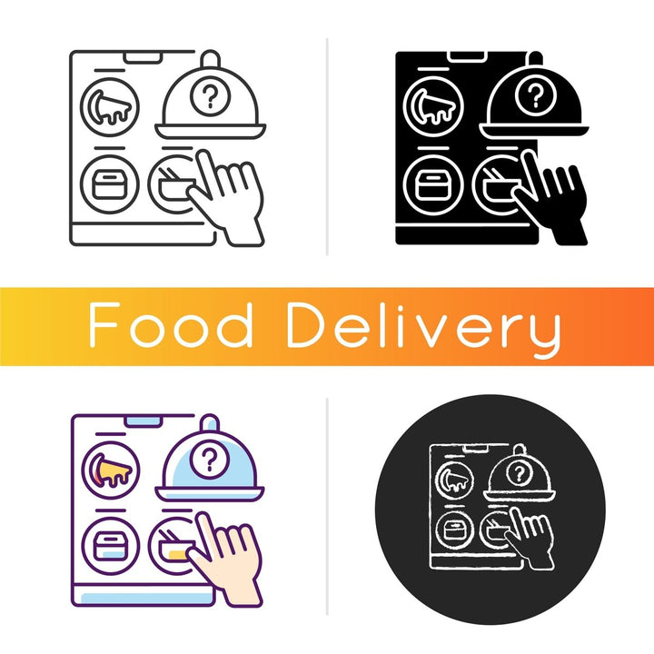 Food delivery icons bundle