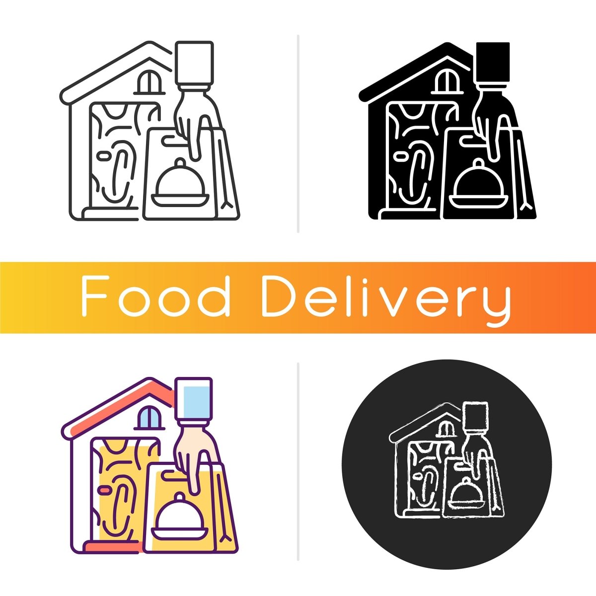 Food delivery icons bundle