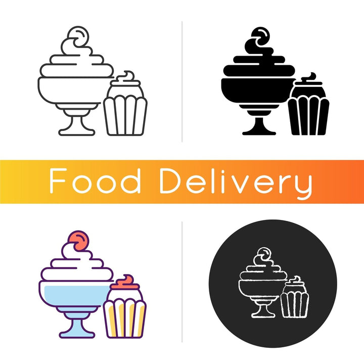 Food delivery icons bundle