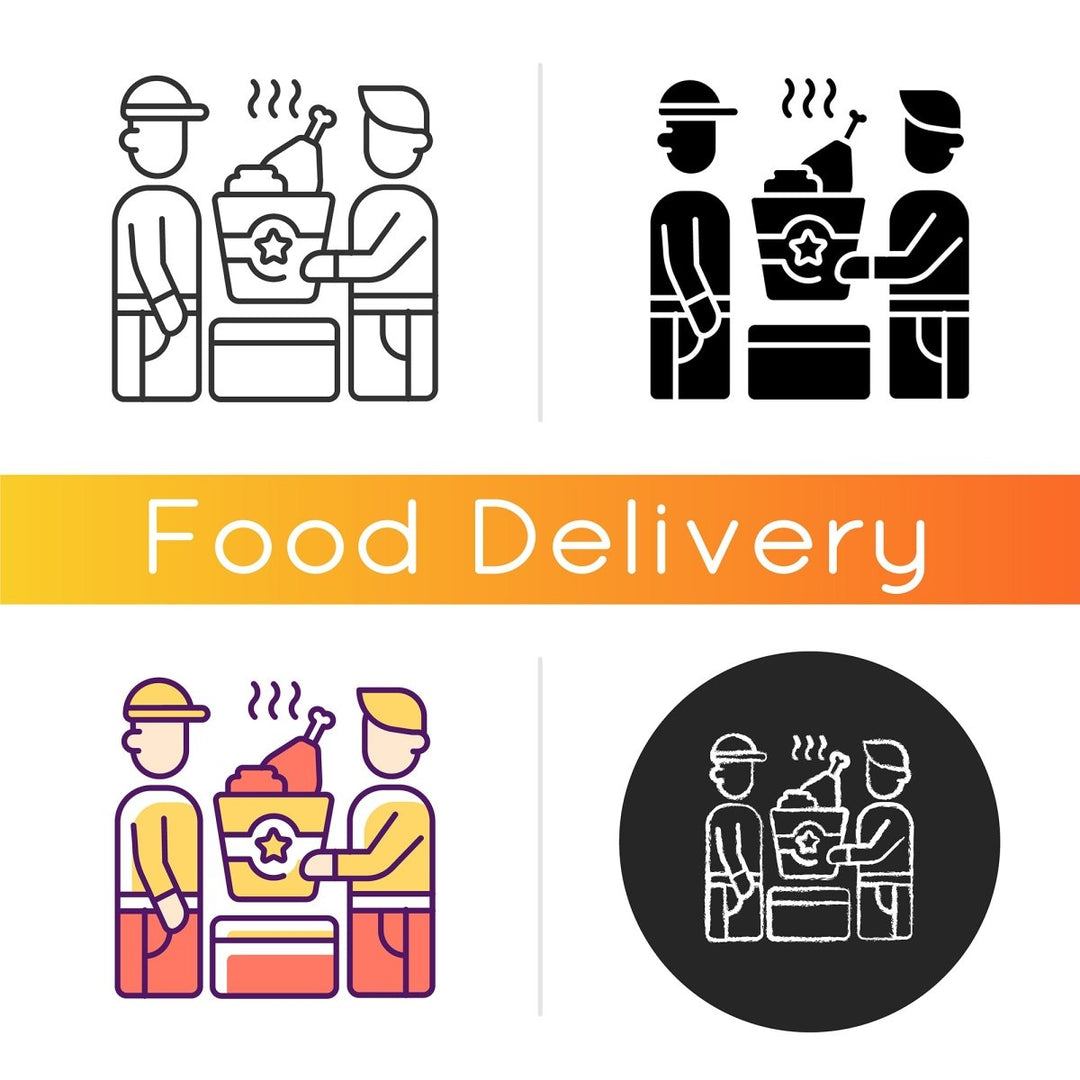 Food delivery icons bundle