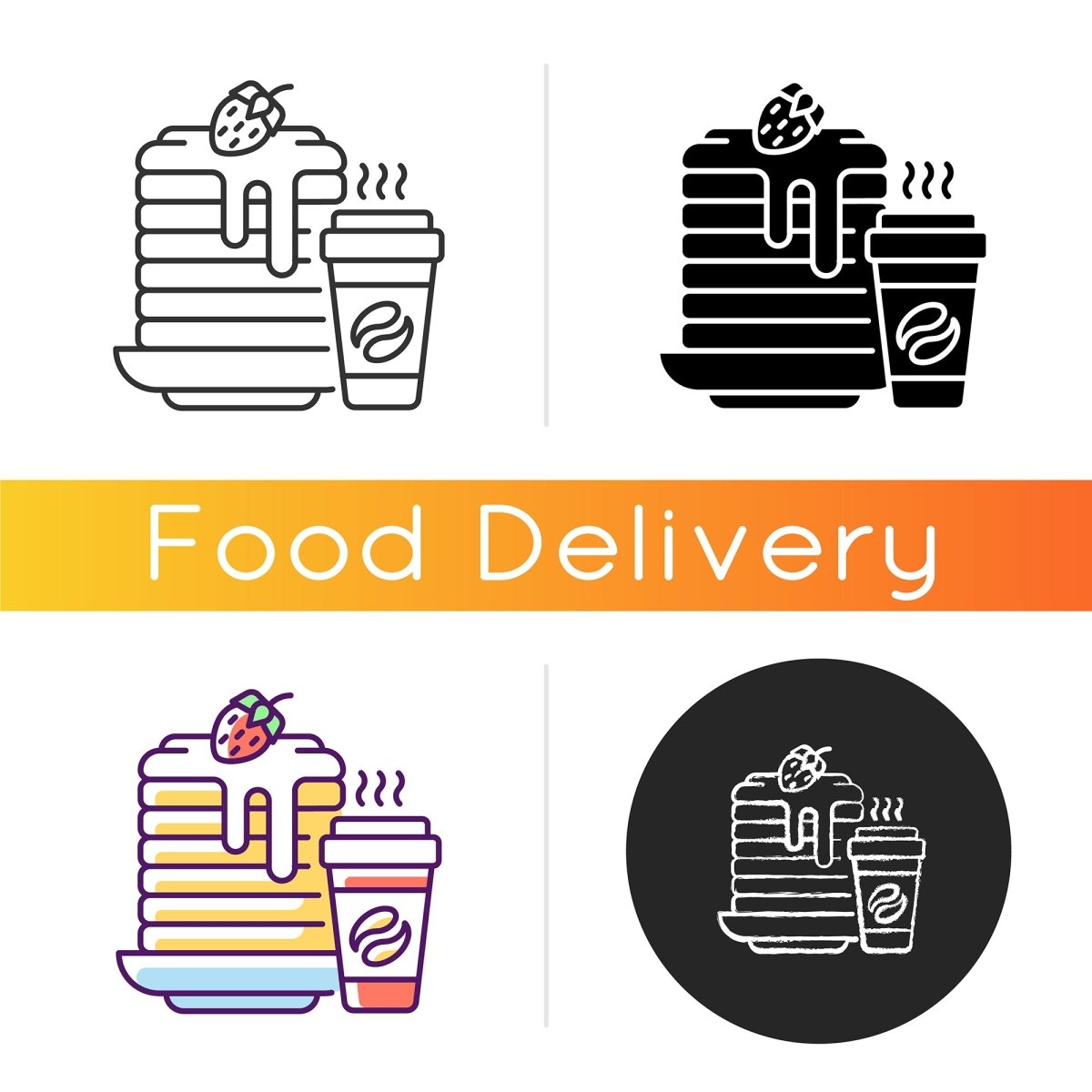 Food delivery icons bundle