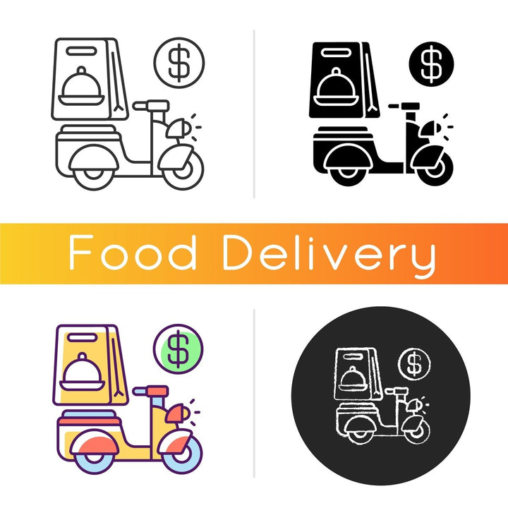 Food delivery icons bundle