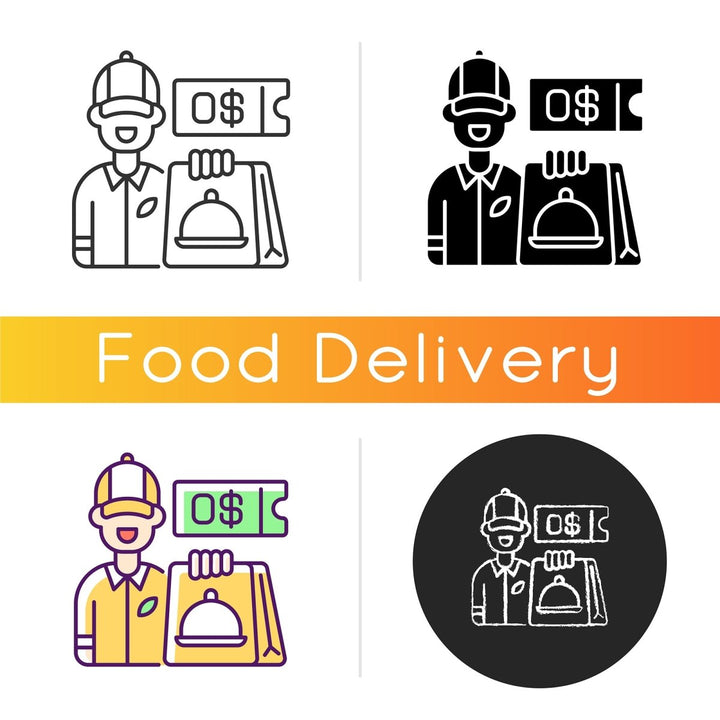Food delivery icons bundle