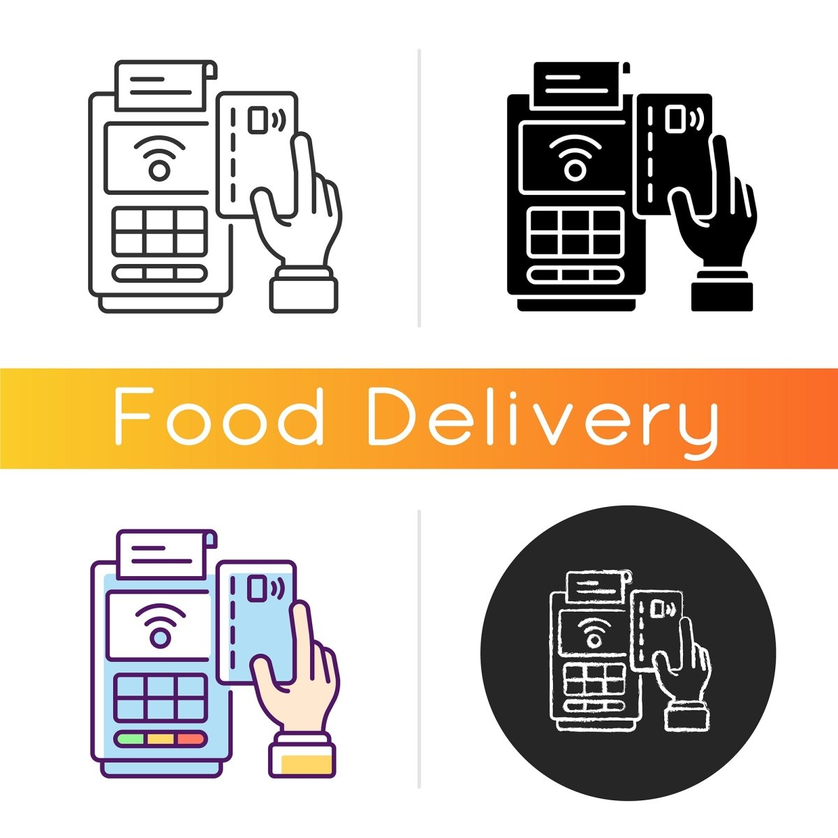Food delivery icons bundle