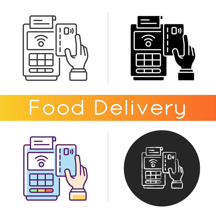 Food delivery icons bundle