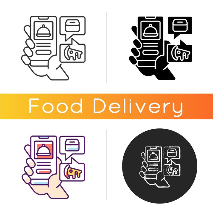 Food delivery icons bundle