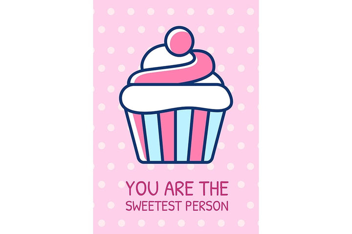 Food lovers greeting card with color icon element set