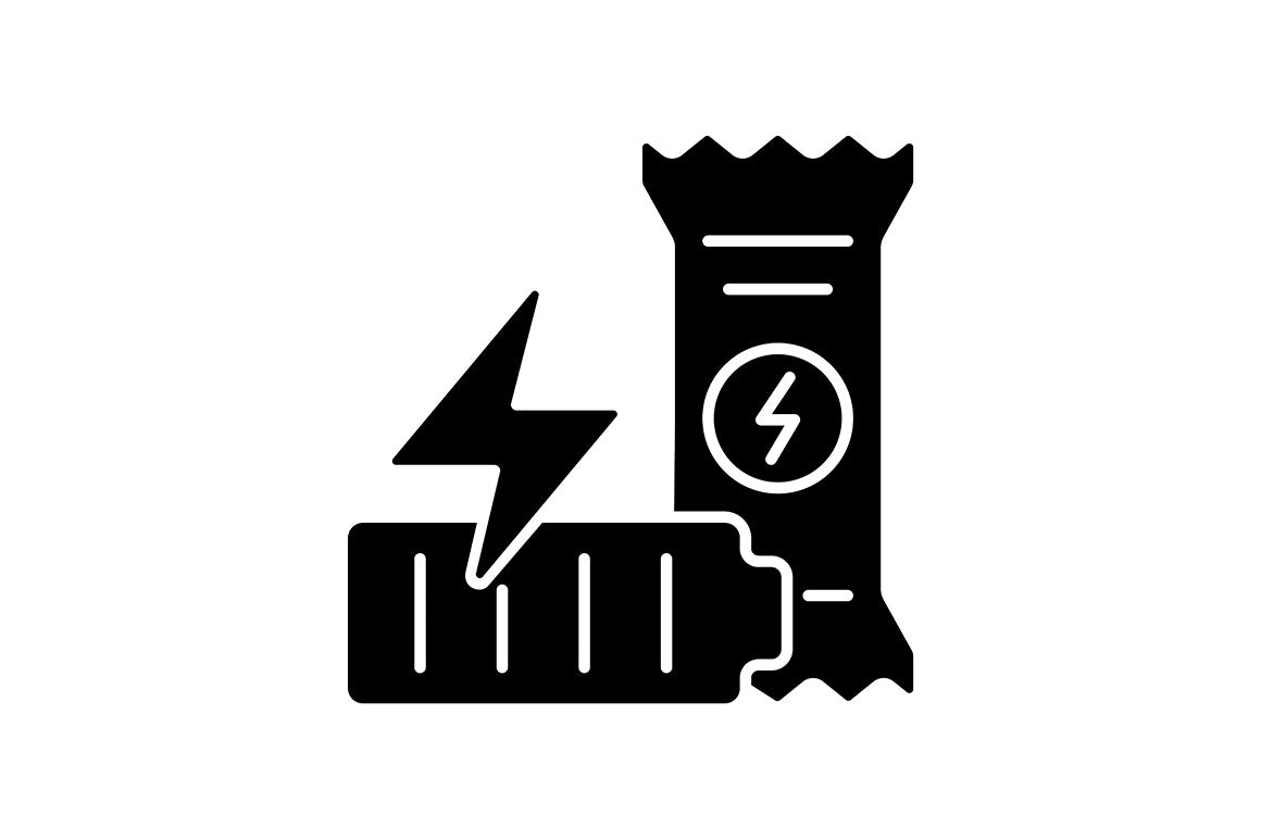 Food supplements black glyph icons set