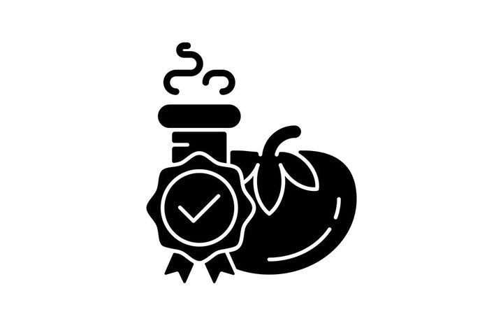 Food testing black glyph icons set on white space