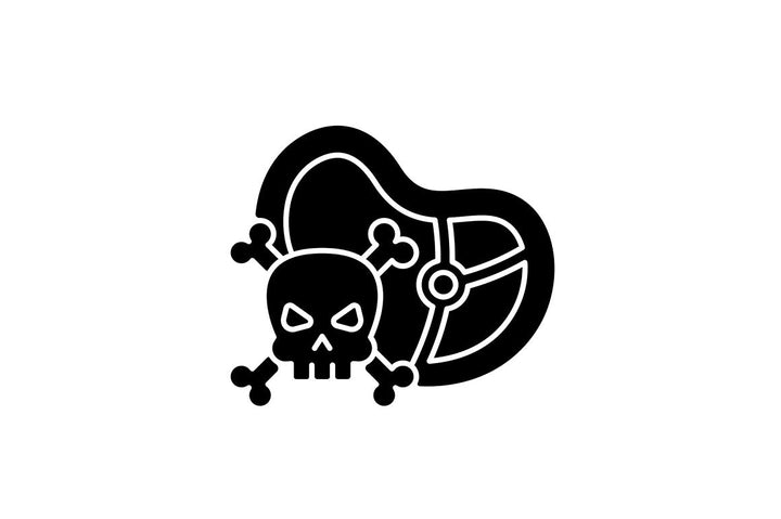 Food testing black glyph icons set on white space