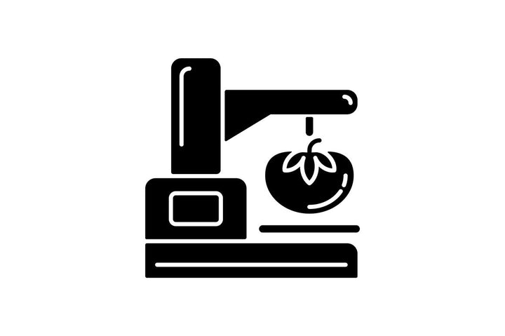 Food testing black glyph icons set on white space