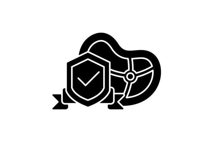 Food testing black glyph icons set on white space