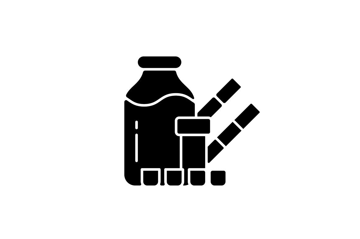 Food testing black glyph icons set on white space