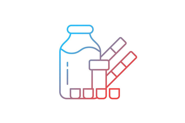 Food testing gradient icons set for dark and light mode