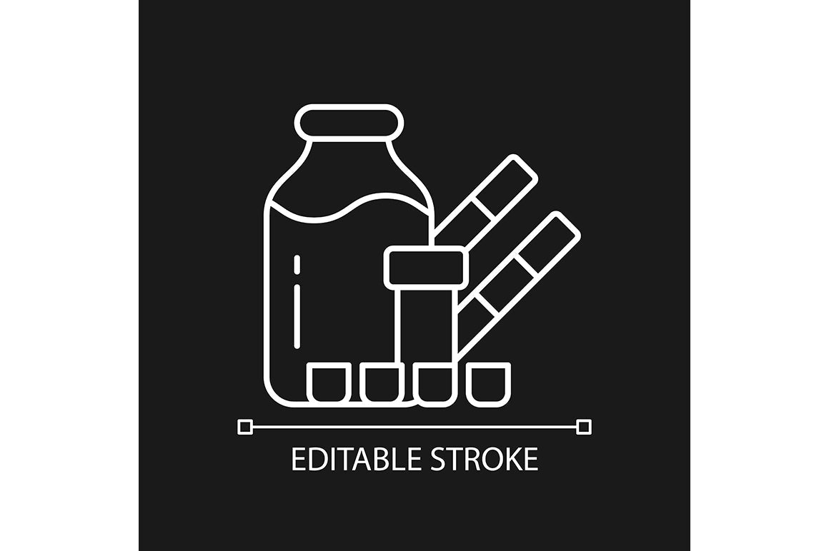 Food testing linear icons set for dark and light mode