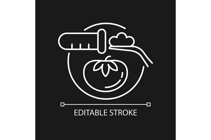 Food testing linear icons set for dark and light mode