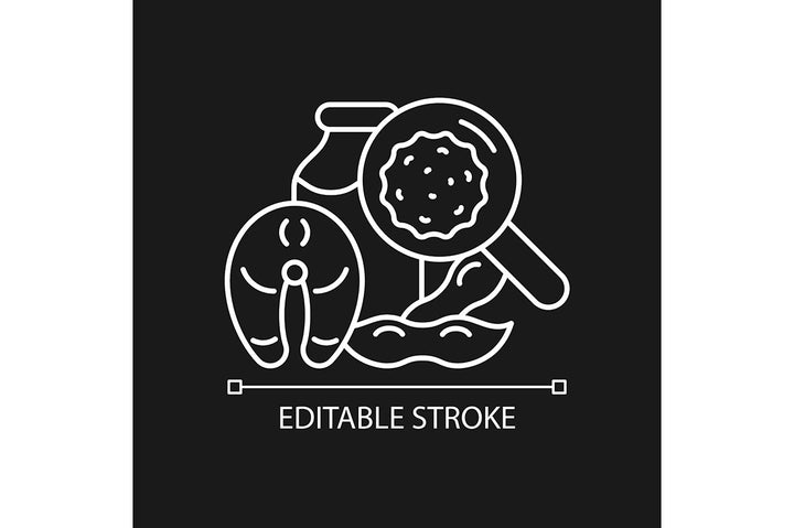 Food testing linear icons set for dark and light mode