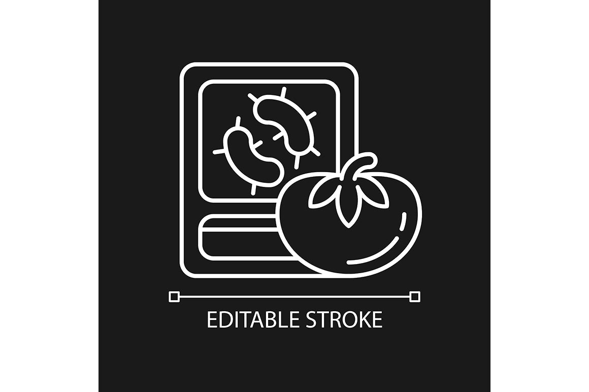Food testing linear icons set for dark and light mode