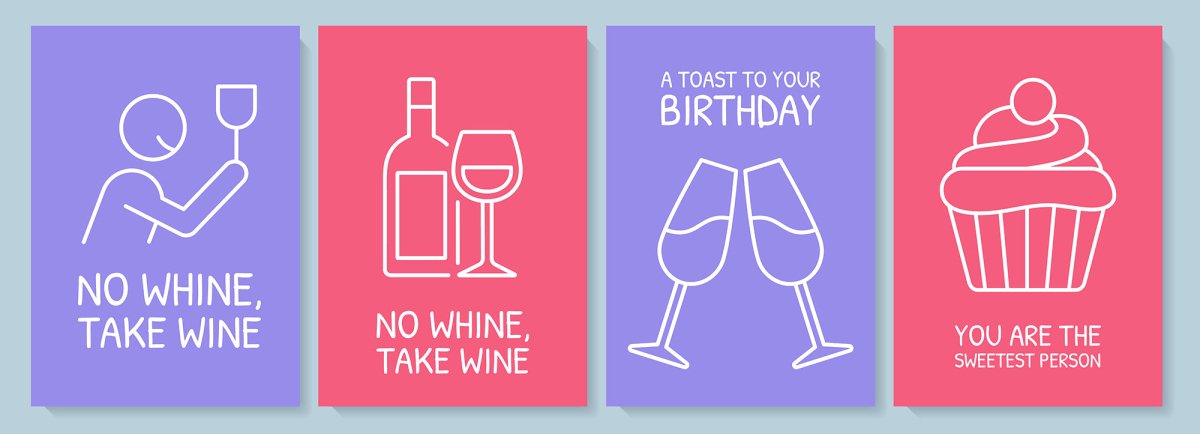 Foodies lifestyle postcard with linear glyph icon set