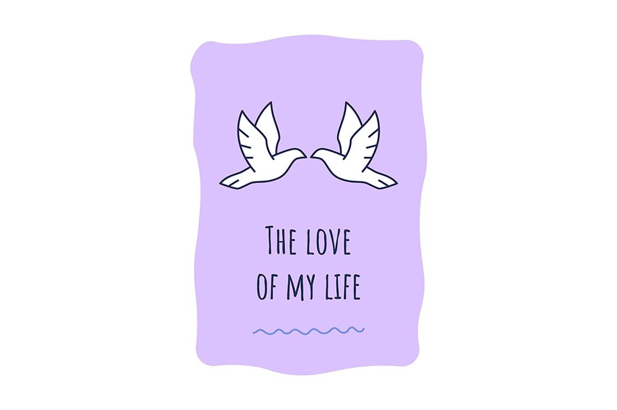 For her greeting card with color icon element set