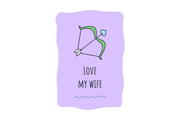 For her greeting card with color icon element set