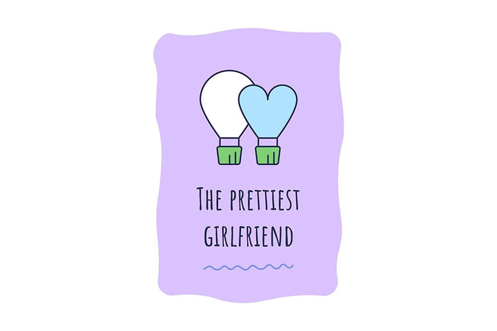For her greeting card with color icon element set