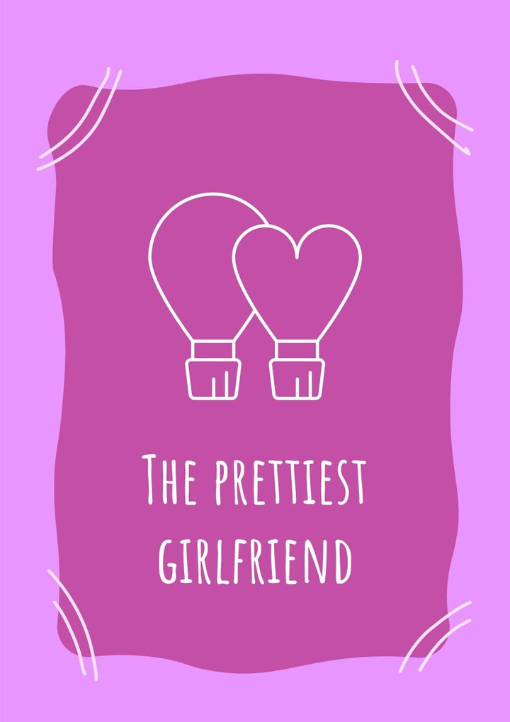For her purple postcard with linear glyph icon set
