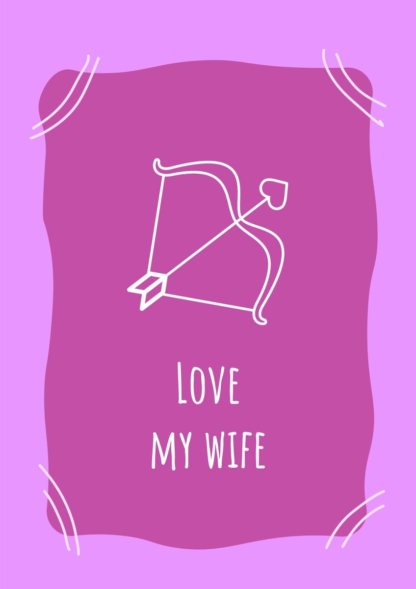 For her purple postcard with linear glyph icon set