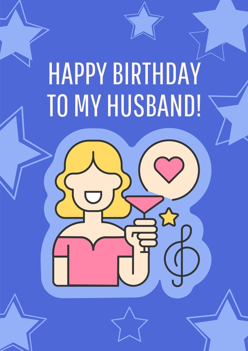 For him greeting card with color icon element set