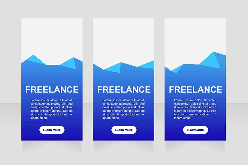 Freelance platform web banner template set