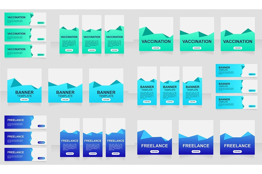 Freelance platform web banner template set