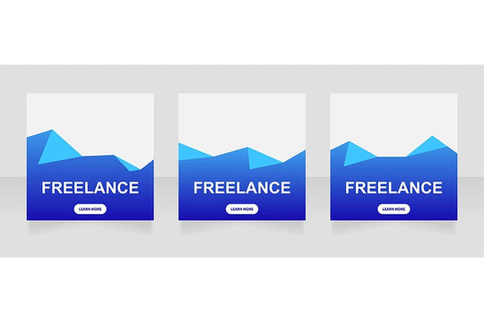 Freelance platform web banner template set