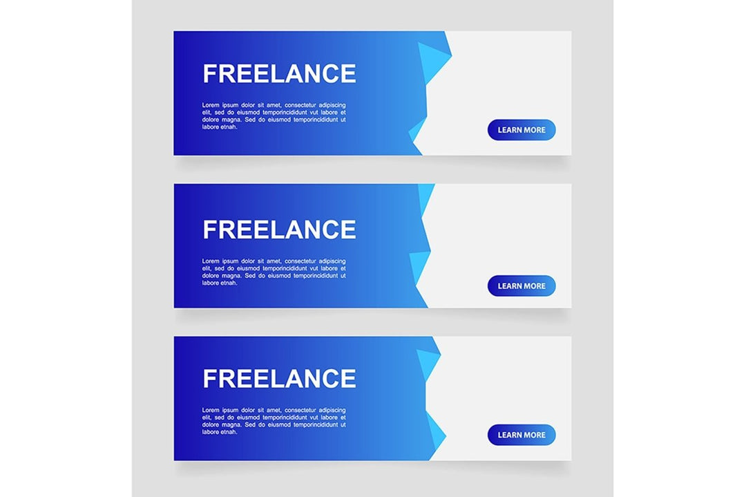 Freelance platform web banner template set