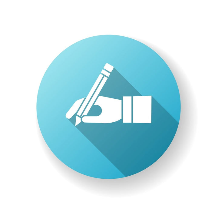 Freelance professions elements flat design long shadow glyph icons set