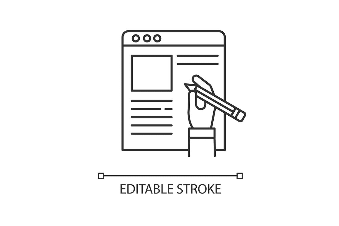 Freelance professions pixel perfect linear icons set