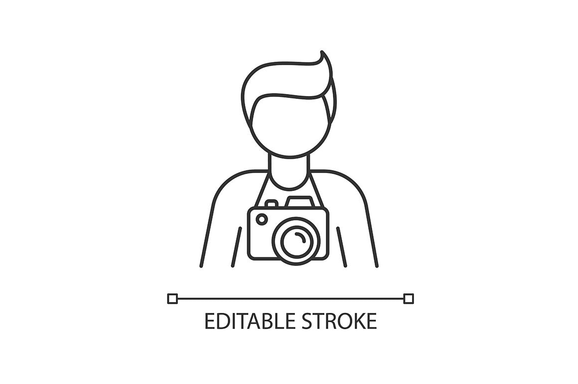 Freelance professions pixel perfect linear icons set