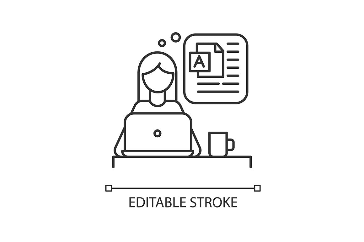 Freelance professions pixel perfect linear icons set