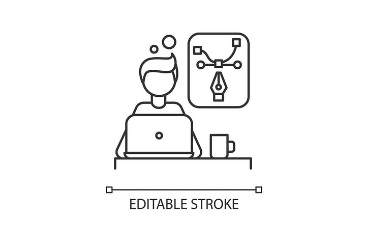 Freelance professions pixel perfect linear icons set
