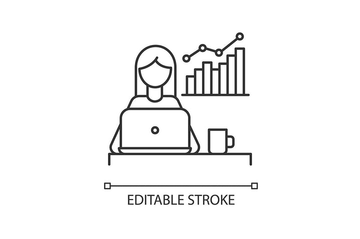 Freelance professions pixel perfect linear icons set